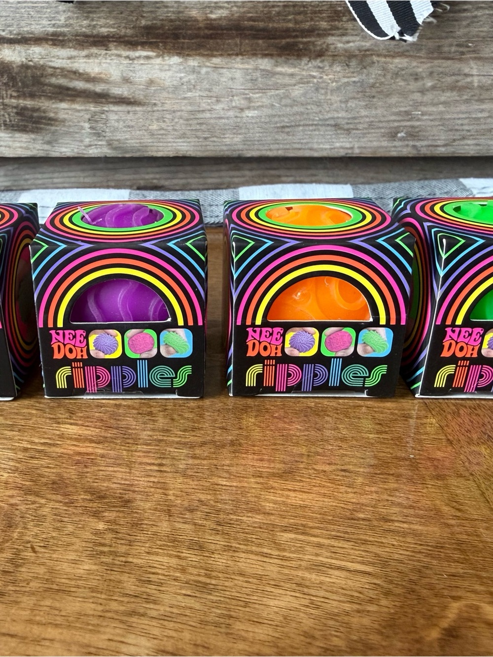 Neehdoh mini ripples 4 piece bundle Stress Ball Toy - Purple,Orange,green, pink